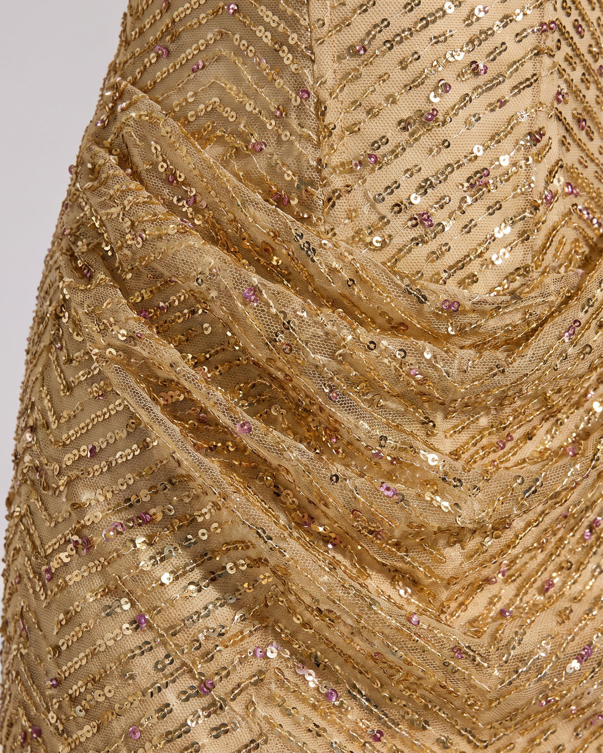 Strapless Sequin Bodycon Mini Cocktail Dress - close-up detail (Gold)